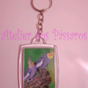 Chaveiro de Acrílico - Casal de Calopsitas Silvestre