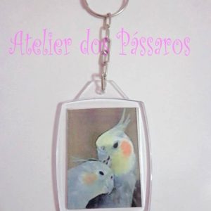 Chaveiro de Acrílico - Casal de Calopsitas Silvestre 3