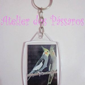 Chaveiro de Acrílico - Casal de Calopsitas Silvestre 2