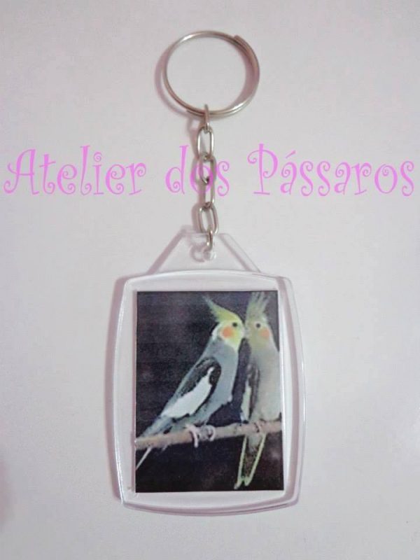 Chaveiro de Acrílico - Casal de Calopsitas Silvestre 2