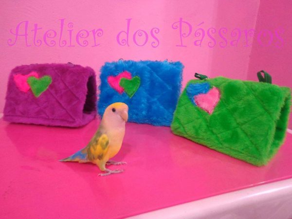 Mini Cabaninha em Pelúcia para Agapornis