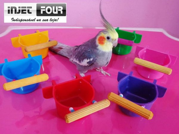 Comedouro Decorado com Poleiro