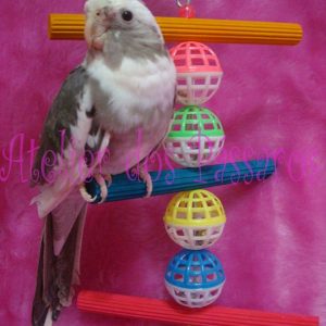 Brinquedo com 3 Poleiros e 4 Bolinhas