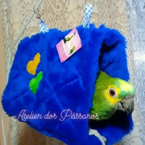 Cabaninha em Pelúcia para Calopsitas (Azul)